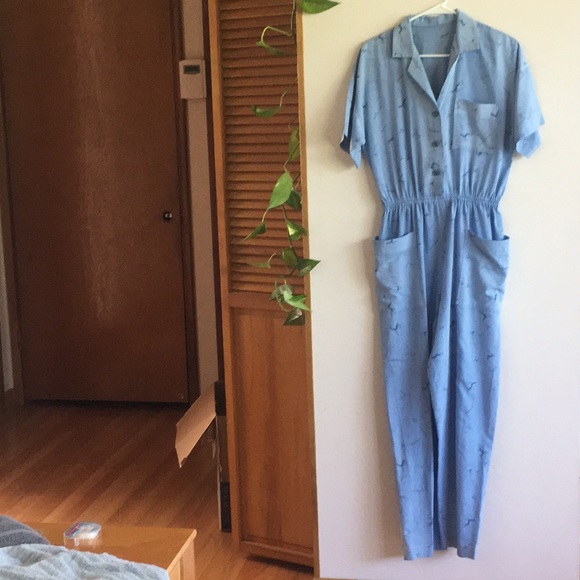 Vintage blue jumpsuit - Picture 3 of 5